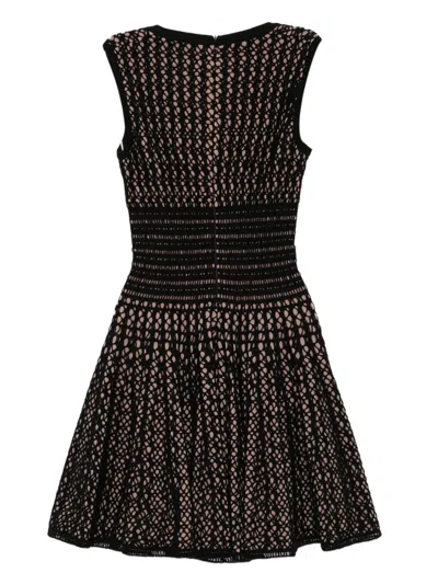 Pre-owned Alaïa 2000s Lace Midi Dress In Black