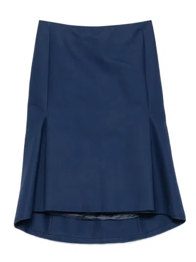 Pre-owned Balenciaga 2010s Cotton Midi Skirt In Blue