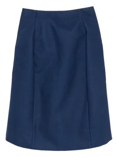 Pre-owned Balenciaga 2010s Cotton Midi Skirt In Blue