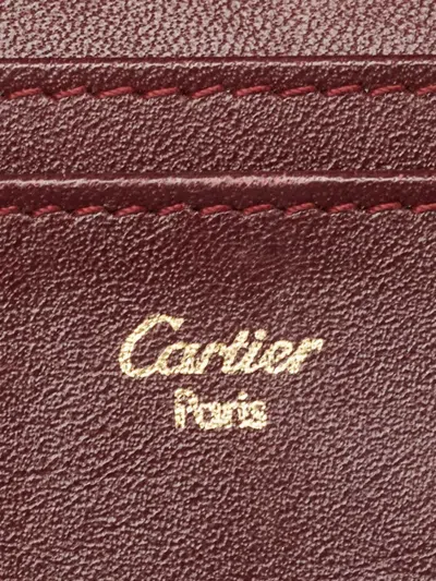 Pre-owned Cartier Leather Gold Corners Wallet In Red