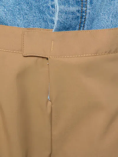 Pre-owned Dina Zaki Denim-overlay Trousers In Brown