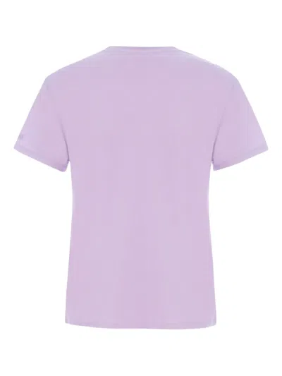Mc2 Saint Barth Embroidered Short-sleeve T-shirt In Purple