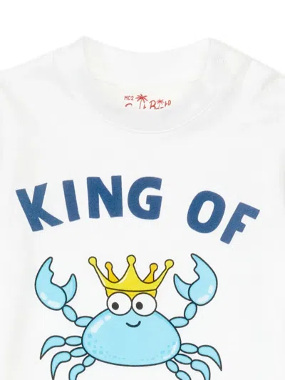 Mc2 Saint Barth Crab-print Beach T-shirt In White