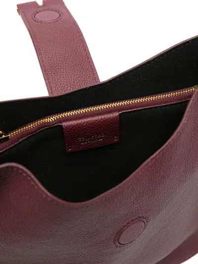 Tom Ford Small Leather T-bar Shoulder Bag In Burgundy