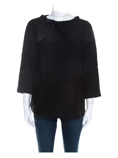 Pre-owned Carolina Herrera Bow-detailing Top In Black