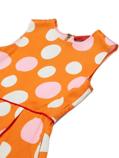 Max & Co Polka-dot Sleeveless Jumpsuit In Orange