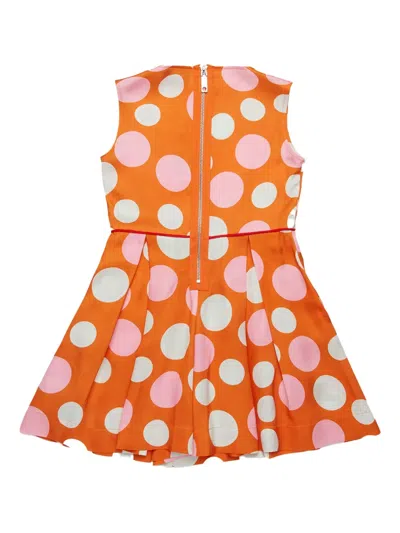 Max & Co Polka-dot Sleeveless Jumpsuit In Orange