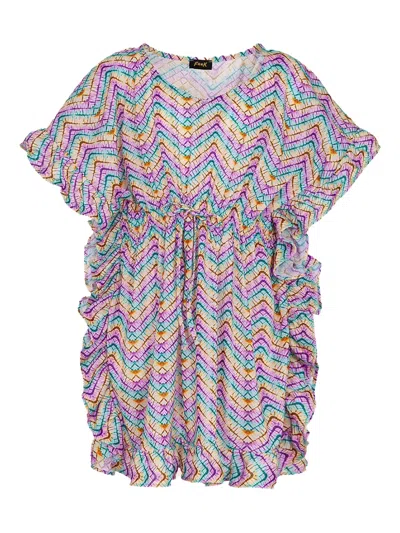 Fk Zigzag Ruffle Kaftan In Pink
