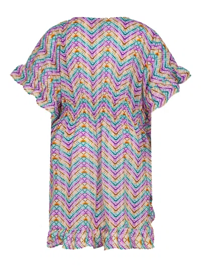 Fk Zigzag Ruffle Kaftan In Pink