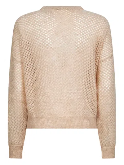 Brunello Cucinelli Open-knit Sweater In Brown