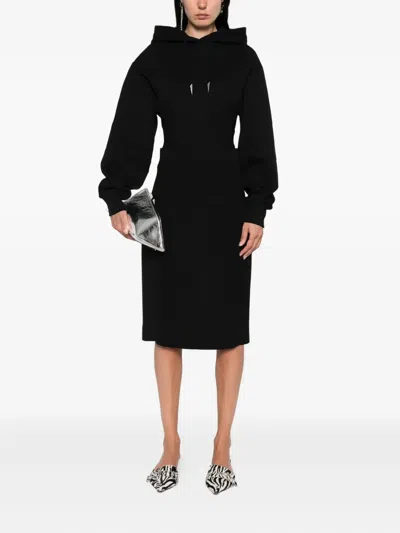 Mugler Cotton Hooded Bodysuit In Black