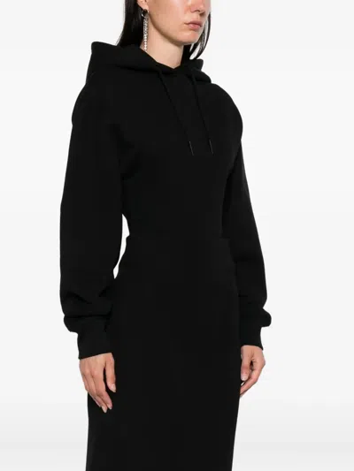 Mugler Cotton Hooded Bodysuit In Black