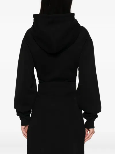 Mugler Cotton Hooded Bodysuit In Black