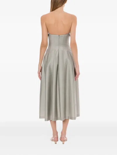 Alberta Ferretti Off-shoulder A-line Skirt In Gray