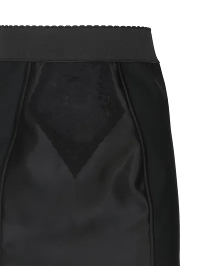 Dolce & Gabbana High Waist Mid-length Skirt In Black