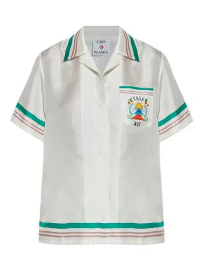 Casablanca Shirt In White Silk