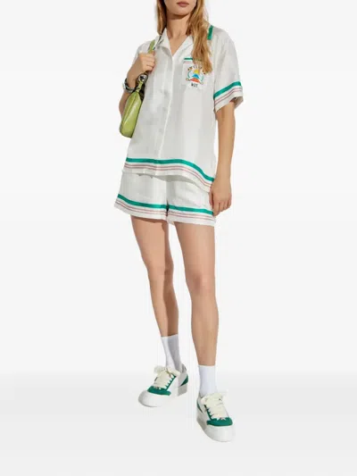 Casablanca Shirt In White Silk