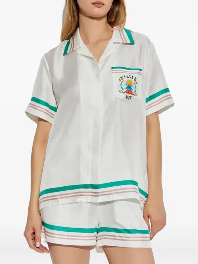 Casablanca Shirt In White Silk