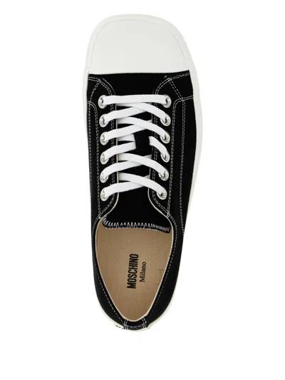 Moschino Sneakers In Canvas Edge In Black