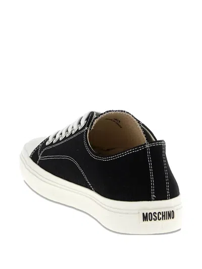 Moschino Sneakers In Canvas Edge In Black