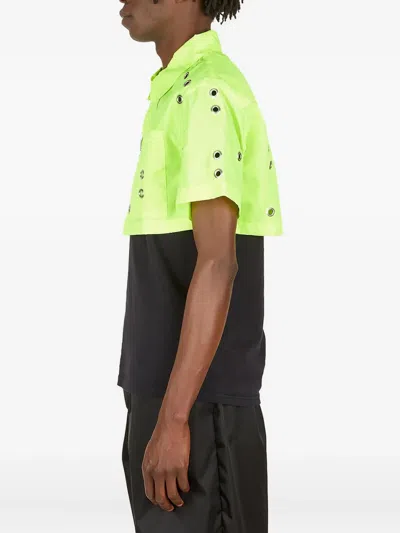 Studio Alch Eyelet-embellished Poplin Shirt In Green