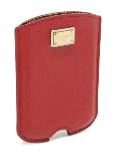 Pre-owned Dolce & Gabbana Logo-plaque Blackberry Phone Case In Red