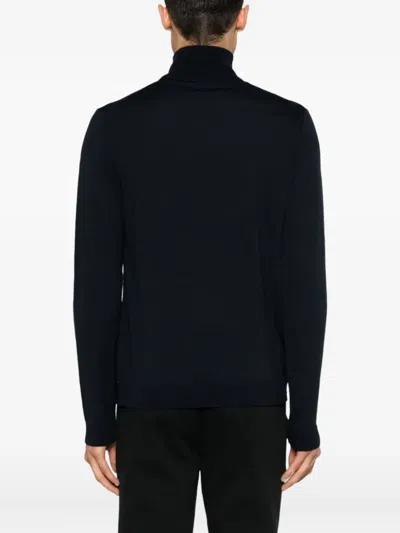 Roberto Collina Fitted Turtleneck Merino Wool Sweater In Black