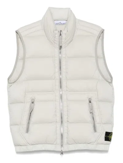Stone Island Quilted Zip-fastening Padded Vest In White