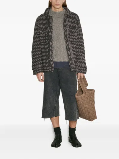 Isa Boulder Textured Woven Jacket In Brown
