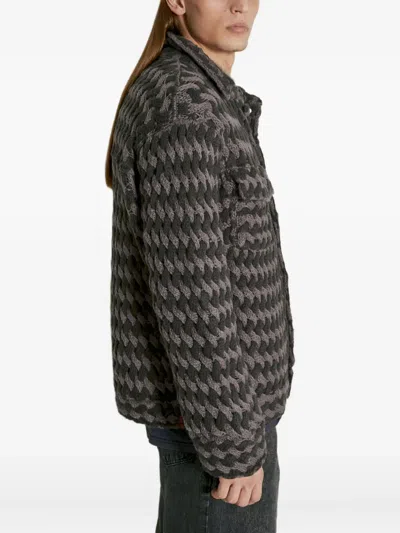 Isa Boulder Textured Woven Jacket In Brown