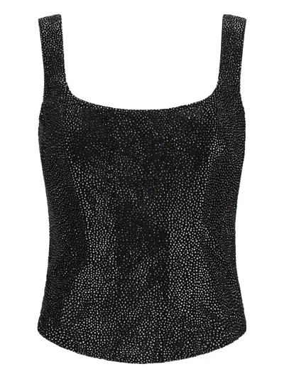 Giuseppe Di Morabito Embellished Square-neck Top In Black