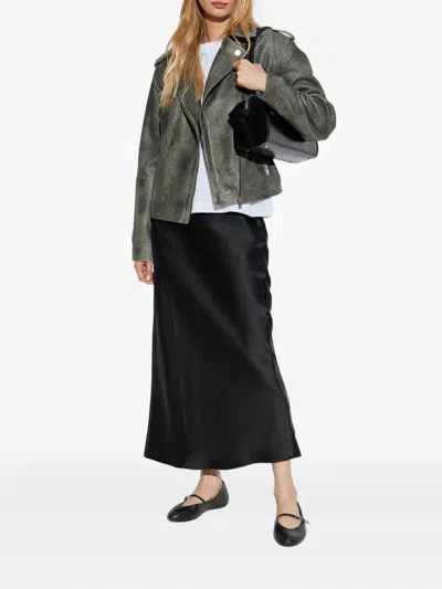 Gestuz Asymmetrical Zip-fastening Leather Jacket In Multi