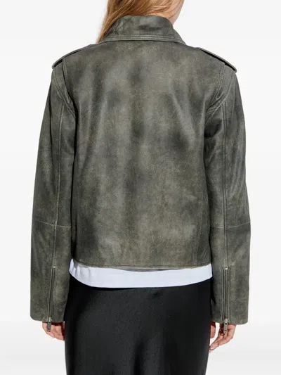 Gestuz Asymmetrical Zip-fastening Leather Jacket In Multi