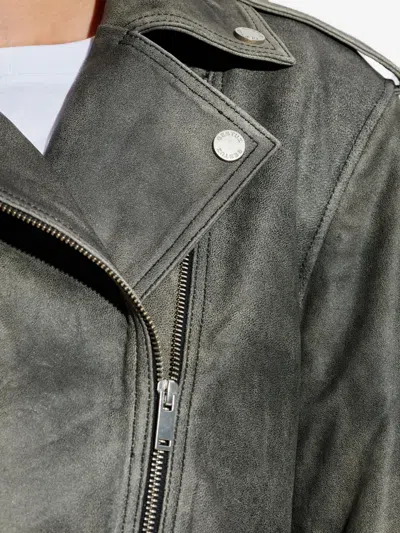 Gestuz Asymmetrical Zip-fastening Leather Jacket In Multi