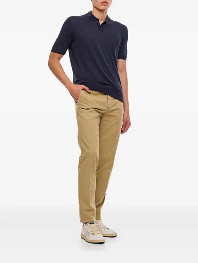 Pt Torino Flat-front Regular Trousers In Brown