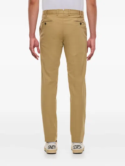 Pt Torino Flat-front Regular Trousers In Brown