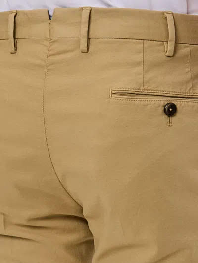 Pt Torino Flat-front Regular Trousers In Brown