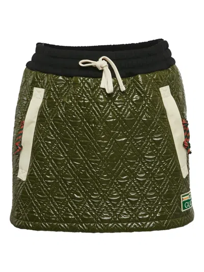 Pre-owned Gucci 2024 Quilted Mini Skirt In Green