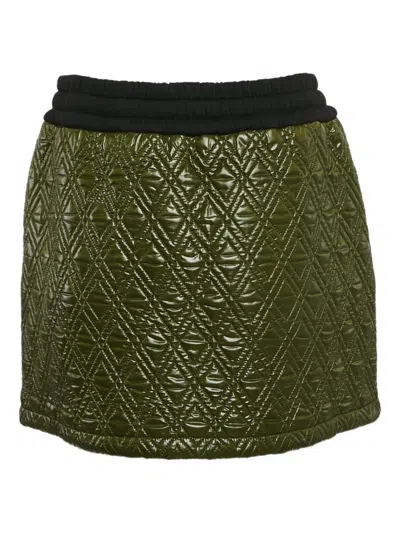 Pre-owned Gucci 2024 Quilted Mini Skirt In Green