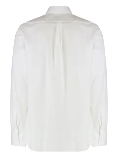 Dolce & Gabbana White Cotton Formal Dress Top Sicilia Shirt In Purple