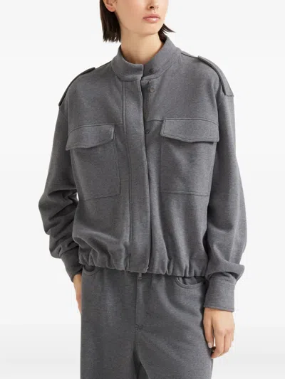 Brunello Cucinelli Flap-pocket Drawstring Bomber Jacket