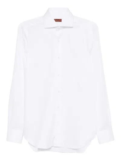 Barba Napoli Seersucker Shirt In White