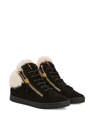 Giuseppe Zanotti Kriss Fur-trimmed Zip-detail Sneakers