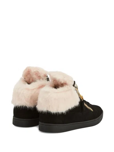 Giuseppe Zanotti Kriss Fur-trimmed Zip-detail Sneakers