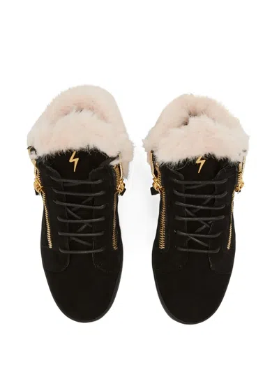 Giuseppe Zanotti Kriss Fur-trimmed Zip-detail Sneakers