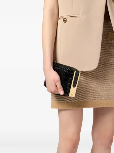 Elisabetta Franchi Crocodile-effect Clutch Bag
