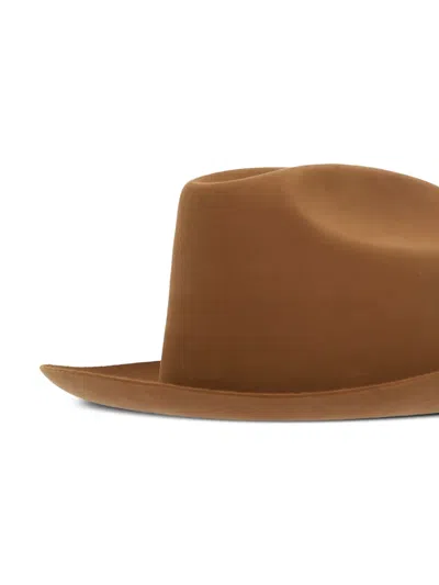 Lardini Felted Fedora Hat In Brown