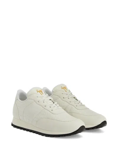 Giuseppe Zanotti Jimi Crocodile-effect Leather Sneakers In White