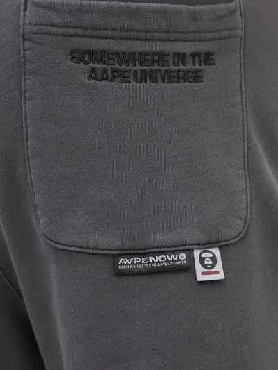 Aape By A Bathing Ape Embroidered Drawstring Running Shorts In Gray