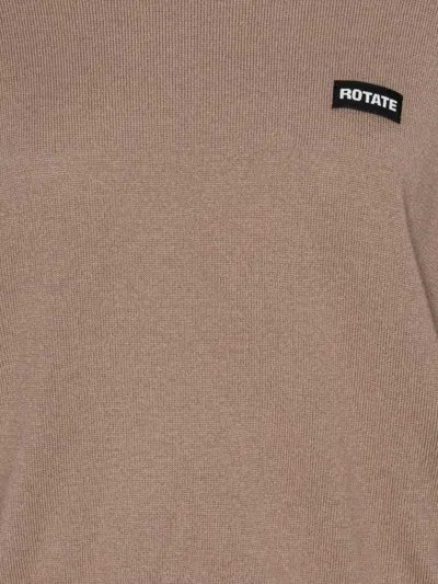 Rotate Birger Christensen Crew-neck Merino-cashmere Sweater In Burgundy